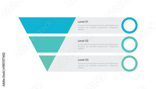 Three Level Inverted Pyramid Infographic Template