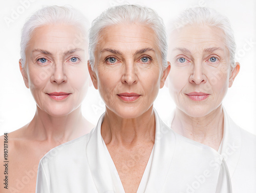 Timeless beauty captured in three stages of graceful aging