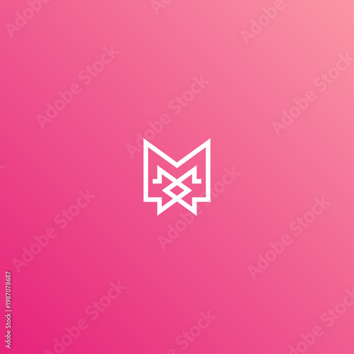 Arrow lines of the letter M, logo design.