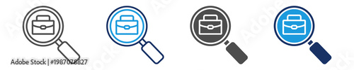 job search icon set with multi concept