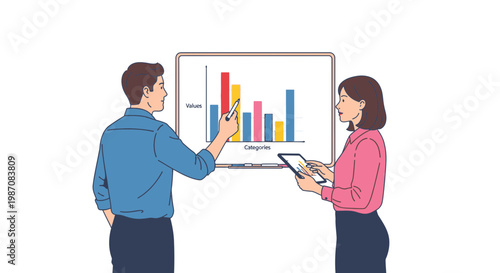 Business people discussing data chart 2.