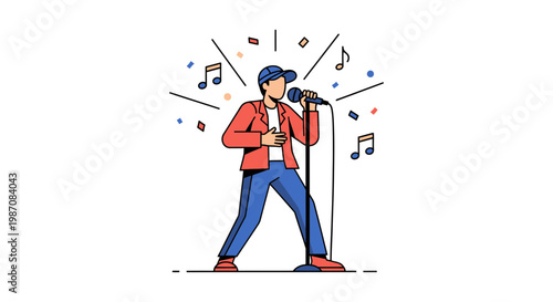 Man singing into a microphone 1.