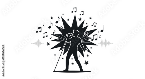 Man singing into a microphone.