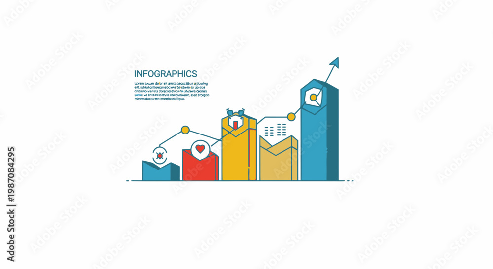 Naklejka premium Business Growth Chart with Graphs.