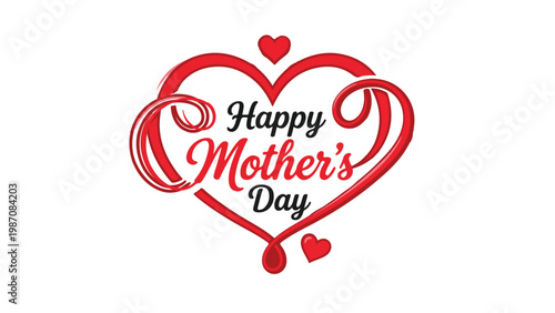 Happy Mother’s Day smiling mother with children affectionate family celebration vector illustration design