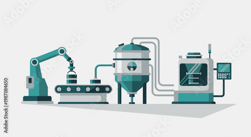 Industrial robotic arm machine assembly line 1.