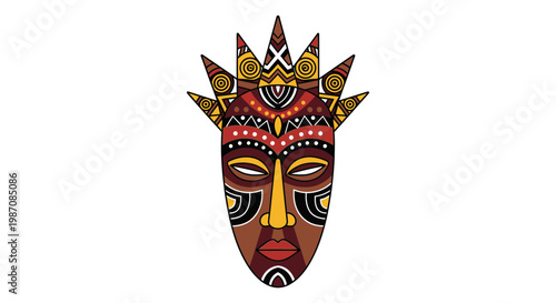 Decorative tribal face mask design 1.