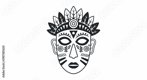 Decorative tribal face mask design 3.