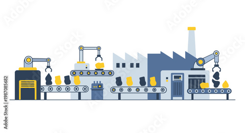 Industrial factory production line equipment.
