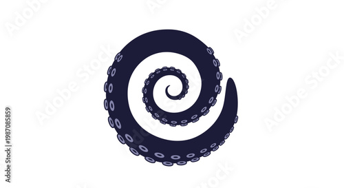 Tentacle with suckers curled up tight.