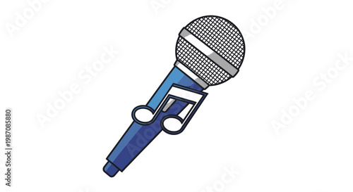 Blue Microphone Device For Sound Recording.