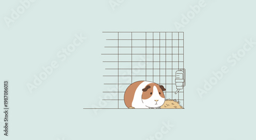 Cute brown and white guinea pig.