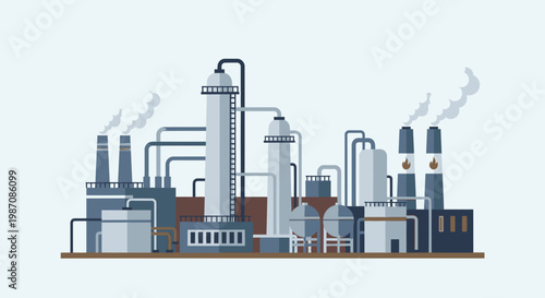 Industrial Factory Plant Facility Complex.