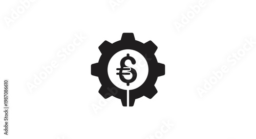 Gear with dollar sign icon.