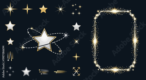 Glowing Star Sparkle Background.
