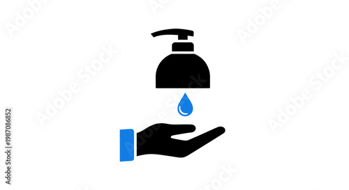 Hand receiving soap dispenser liquid.
