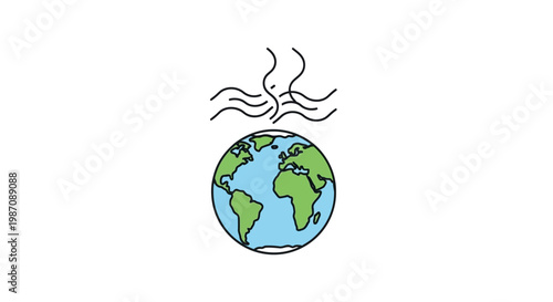 Earth with heat waves rising.