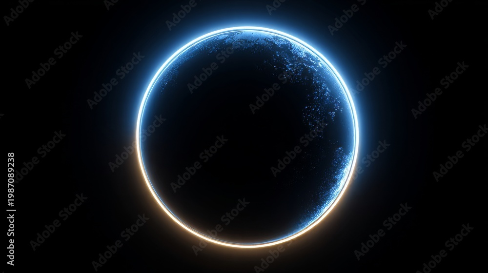 Fototapeta premium abstract glowing circle on black background