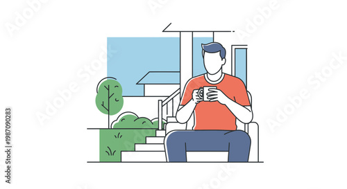 Man sitting on a couch drinking.