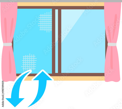 換気のために開けた窓