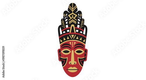 Vibrant African Tribal Face Mask Design 1.