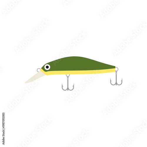 Colorful fishing lure for angling flat design vector illustration isolated on white background. Fish lure with hook flat icons isolated on white background.