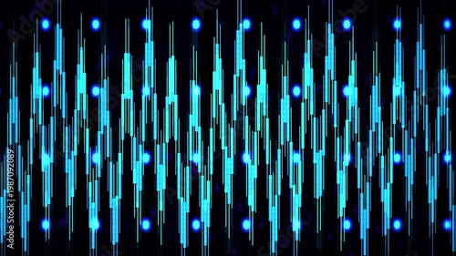 Abstract Blue Digital Sound Waveform Visualization.