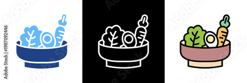 Healthy Meals triple icon