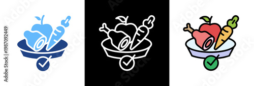 Clean Eating triple icon