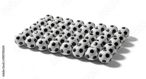 Miniature Soccer Ball Collection Isolated on White Background