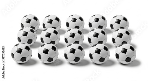 Miniature Soccer Ball Collection Isolated on White Background