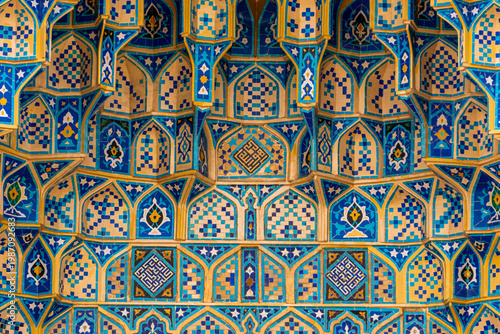 Slika na platnu Close up on the details of the dome of Guri Amir or Gur Emir is a mausoleum of t