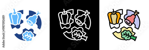 Food Nutrition triple icon