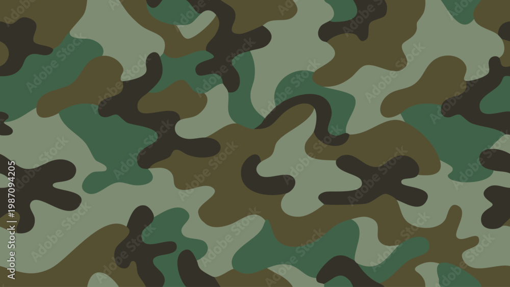Fototapeta premium A seamless camouflage pattern with organic shapes and muted colors