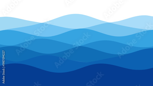 Abstract blue wave layers create a calming ocean like background
