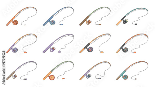 Collection of diverse arrows in various colors and orientations on a curved path