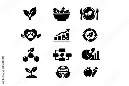 Generation food eco symbol vegan free structure image simple based icon vector