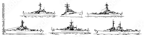 American Navy Destroyer ship set with detailed structure showcasing naval vessel, military transport, warship featuring maritime, patrol and defense with warfare and battleship