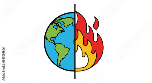 Earth divided by fire and water.