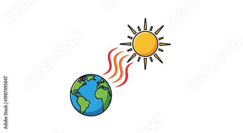 Earth receiving heat from the sun.