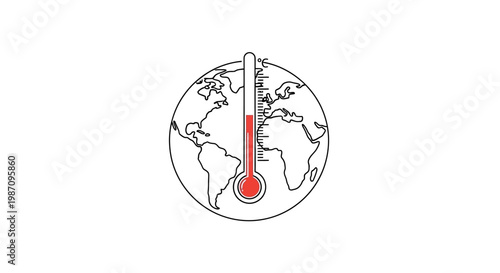 Global temperature rising climate change concept.