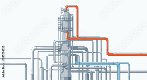 Industrial pipeline system with colorful tubes 1.