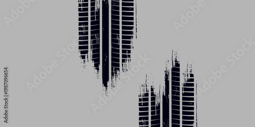 Black tire marks on road, Black rubber tire marks and tread marks, Tire trace track wheels texture and background, Auto tire tread grunge. Eps10