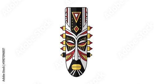 Vibrant Tribal Face Mask Design 1.