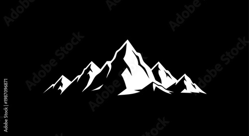 Minimalist white mountain range silhouette against a dark textured background