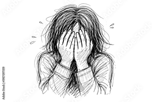 Person messy face generation vulnerability doodle scribble image rough covering simple icon