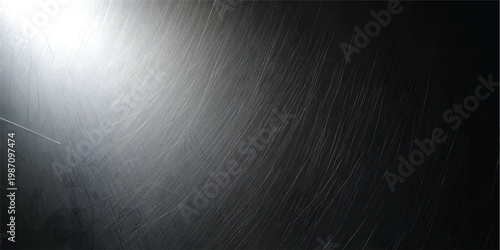 Polished silver stainless steel plate with a brushed metallic texture featuring a shiny grey aluminum surface and light reflections on a high-quality material backdrop wallpaper