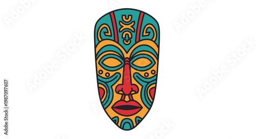 Vibrant Tribal Face Mask Design.