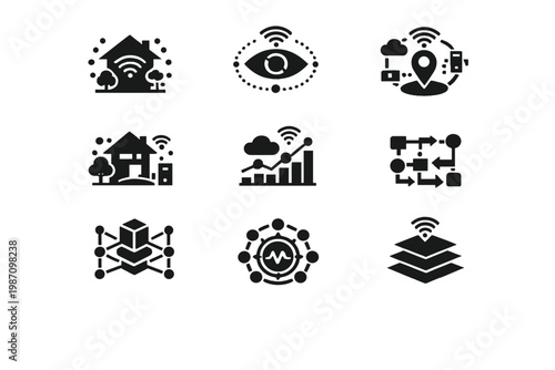 Invisible structure arrows environment icon image generation computing ambient simple fill vector