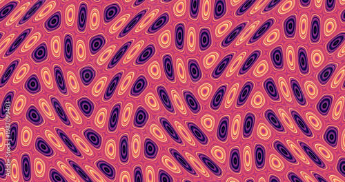 Editable Organic Cellular Pattern , Abstract Seamless Oval Texture Background Collection in Warm Pink, Orange and Purple for Textile, Packaging, Biology and Modern Design